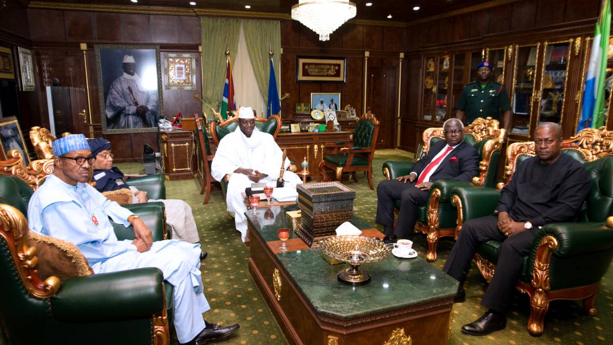 Gambia, Jammeh, Buhari, Sirleaf, Mahama