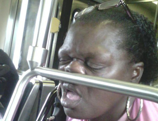 Sleeping in bus