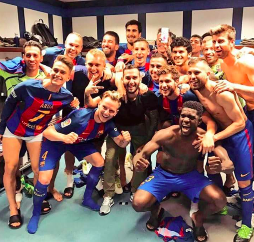 Barcelona Players celebrating