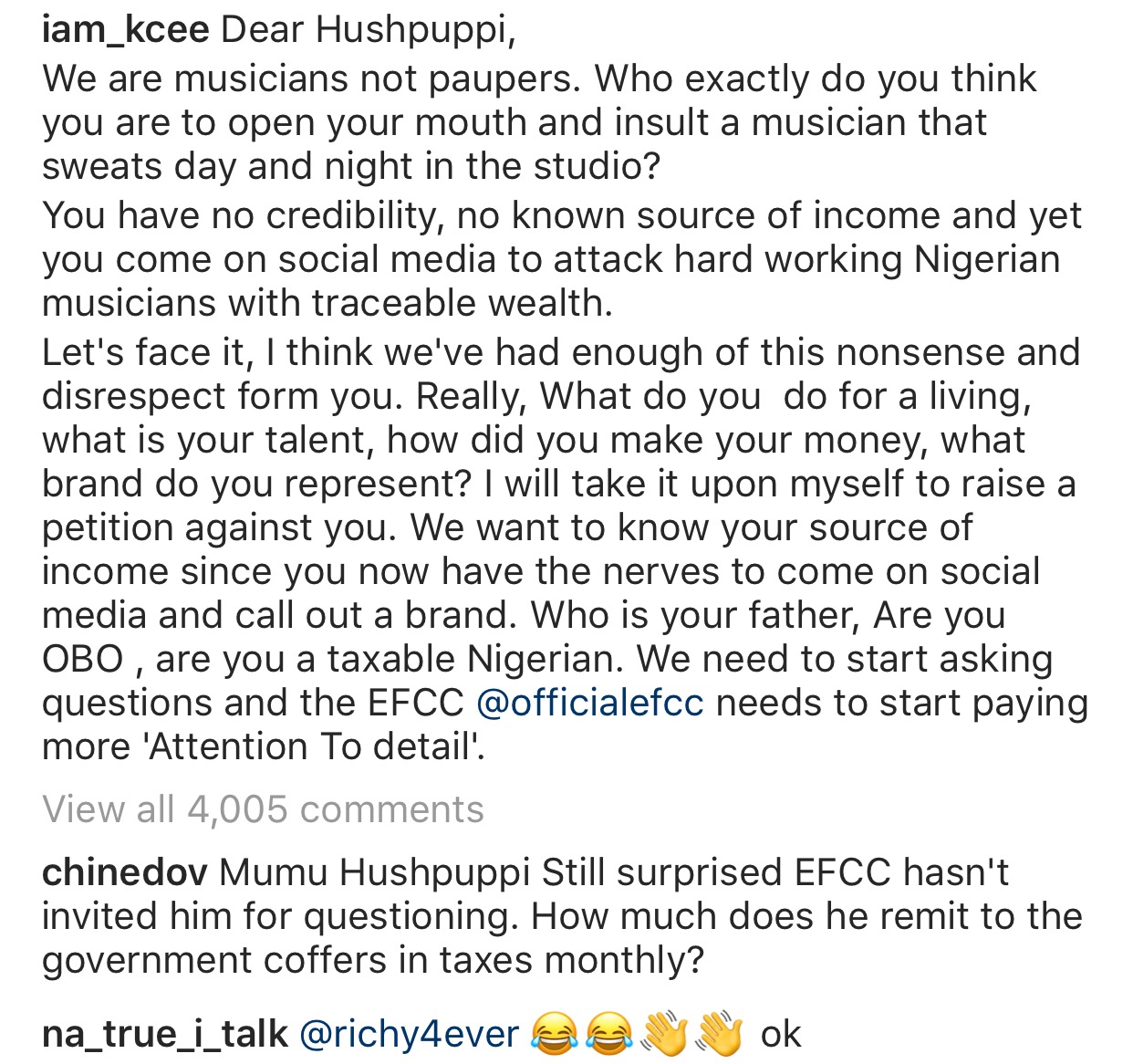 Kcee, Hushpuppi