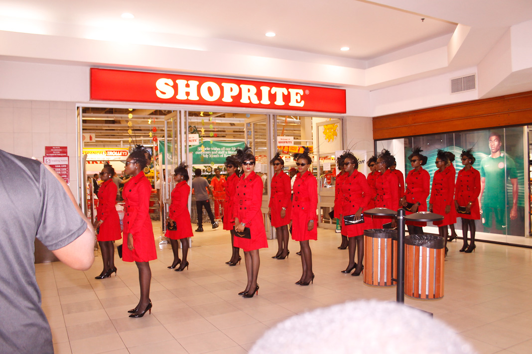 Shoprite, ladies in red