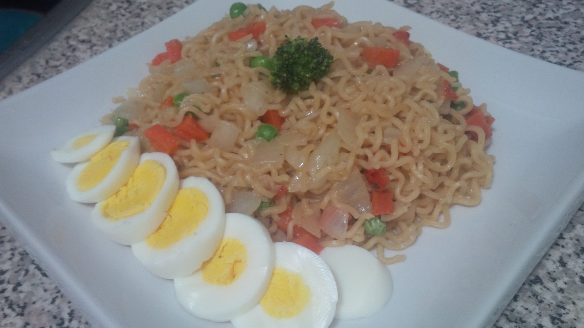 Noodles and eggs