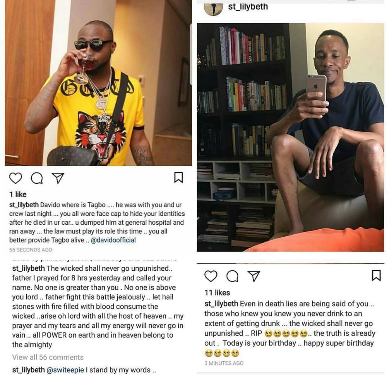 Caroline Danjuma vs Davido, Tagbo