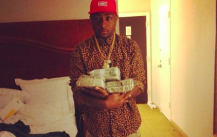 Davido showing off his money