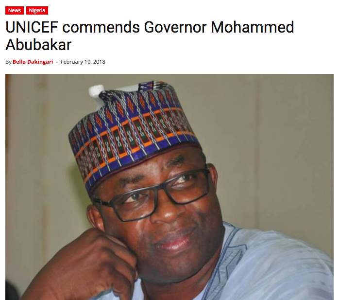 Mohammed Abubakar, Bauchi, Progressive Governors