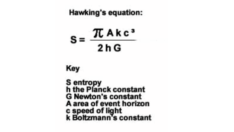 Stephen Hawking equation