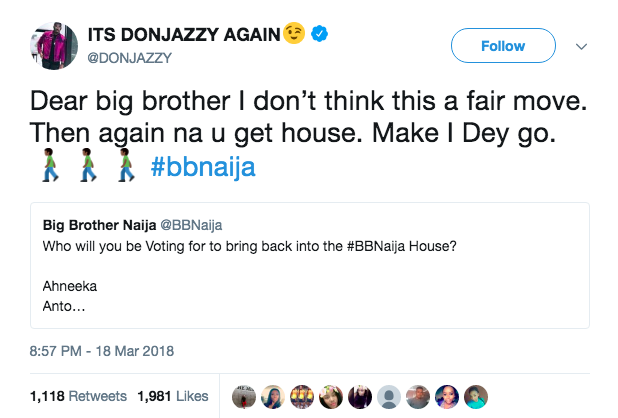 Don Jazzy, BBNaija