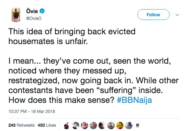 Ovie, BBNaija 