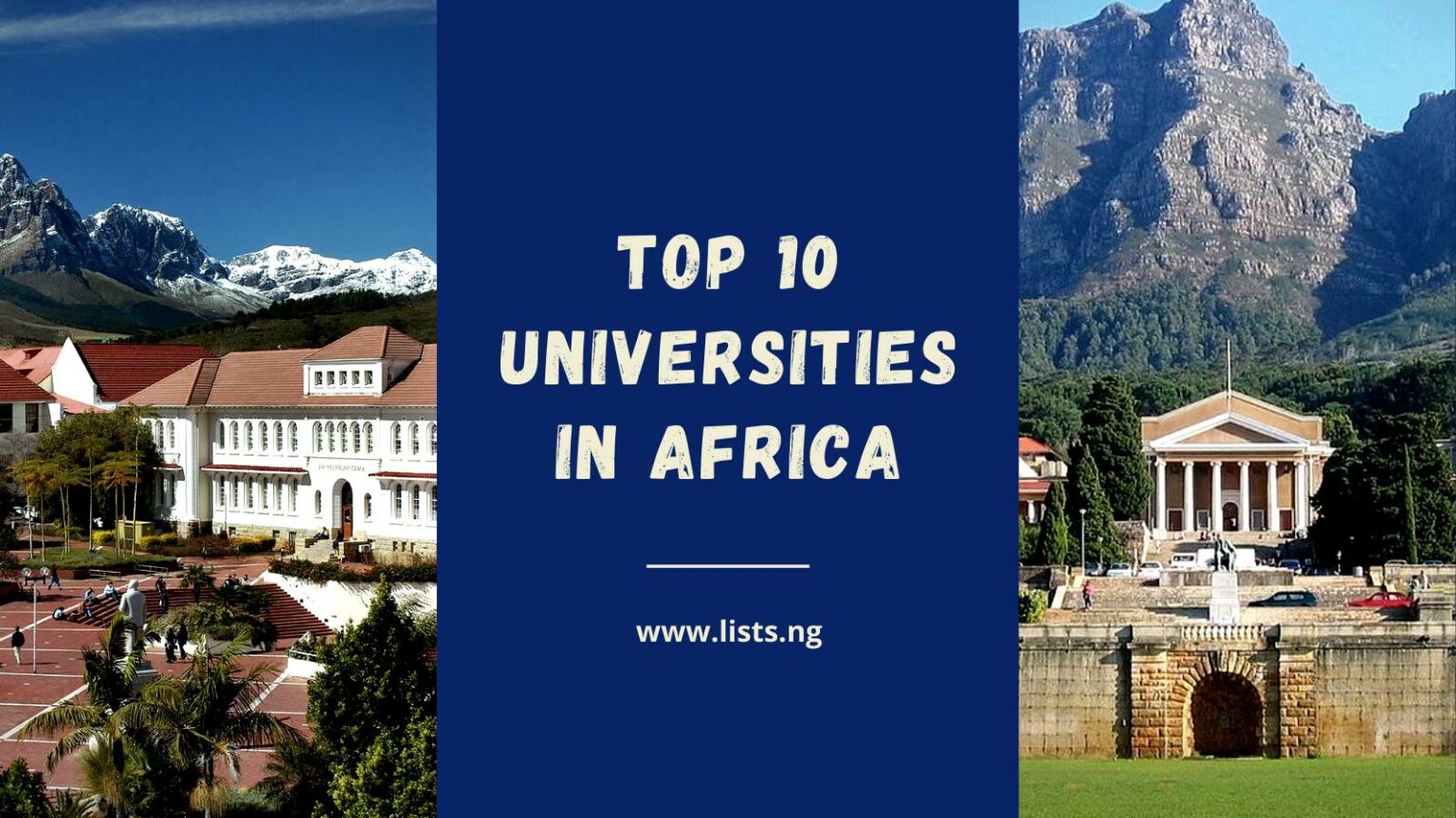 Top 10 Universities in Africa Lists.ng