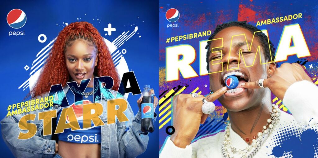 Pepsi Ambassador Rema and Arya Starr