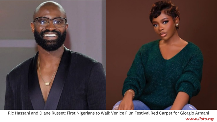 Ric Hassani and Diane Russet: First Nigerians to Walk Venice Film Festival Red Carpet for Giorgio Armani