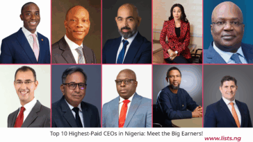 Collage of Top 10 Highest-Paid CEOs in Nigeria