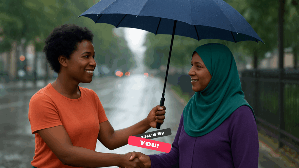 Two Nigerian women smiling outdoors, representing acts of kindness in Nigeria and community.
