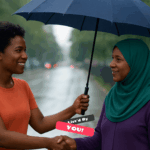 Two Nigerian women smiling outdoors, representing acts of kindness in Nigeria and community.
