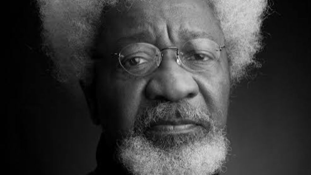 Black and white image of Wole Soyinka